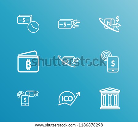 Money Transfer Icon Set Bitcoin Wallet Stock Vector Royalty Free - 